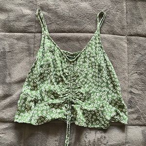 Green Floral Tank Top